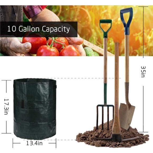 4Pack 10Gallon Garden Potato Grow Bags with Flap and Handles Aeration Fabric Pot - Picture 5 of 6